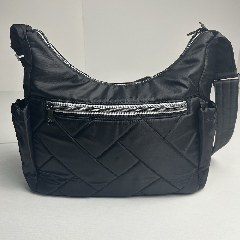 Lug Camper SE Black Quilted Crossbody Shoulder Bag Travel Zipper Organizer - Picture 2 of 11